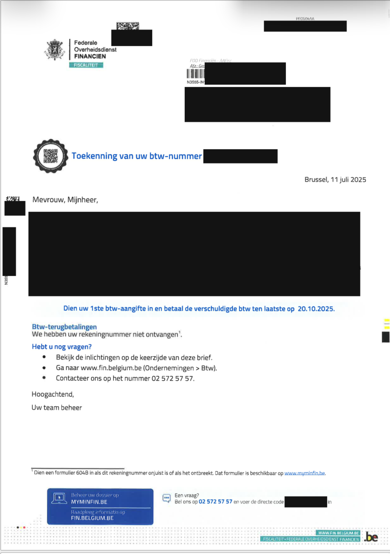 BE VAT document