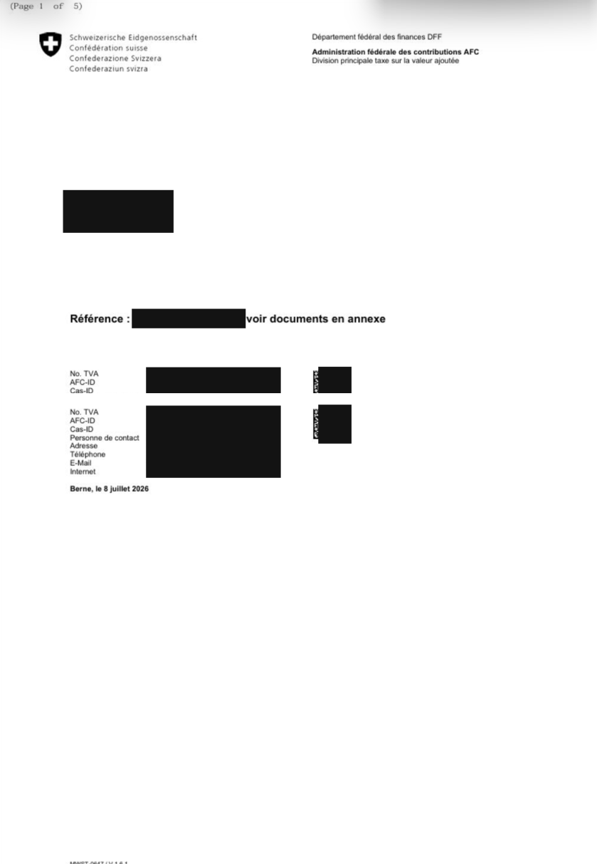CH VAT document second choice