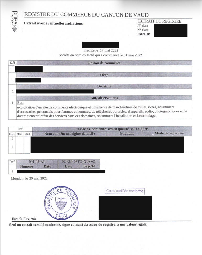 VAUD CH business registration