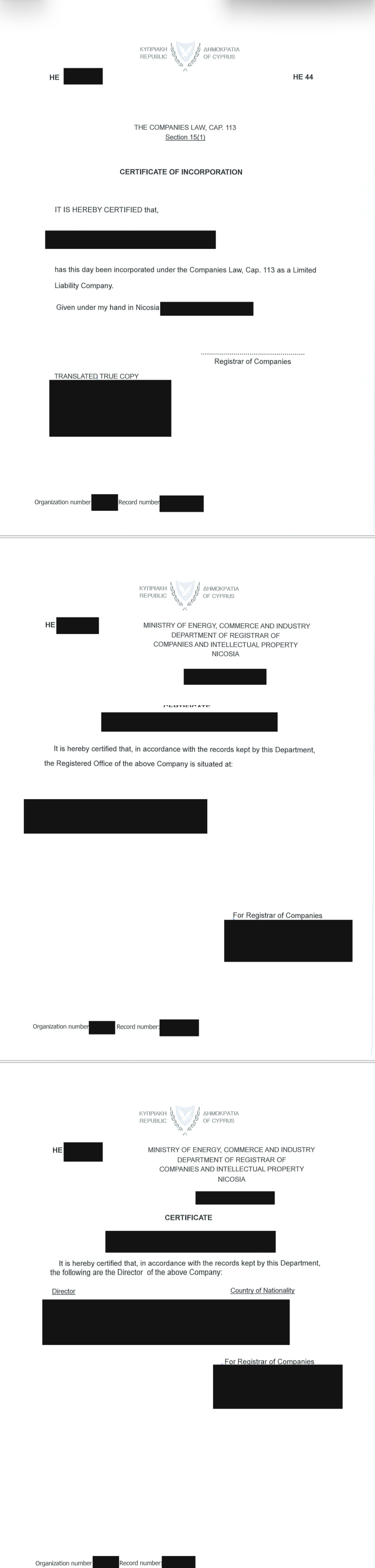 CY business registration example