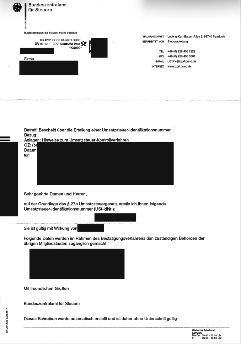 DE first choice VAT document