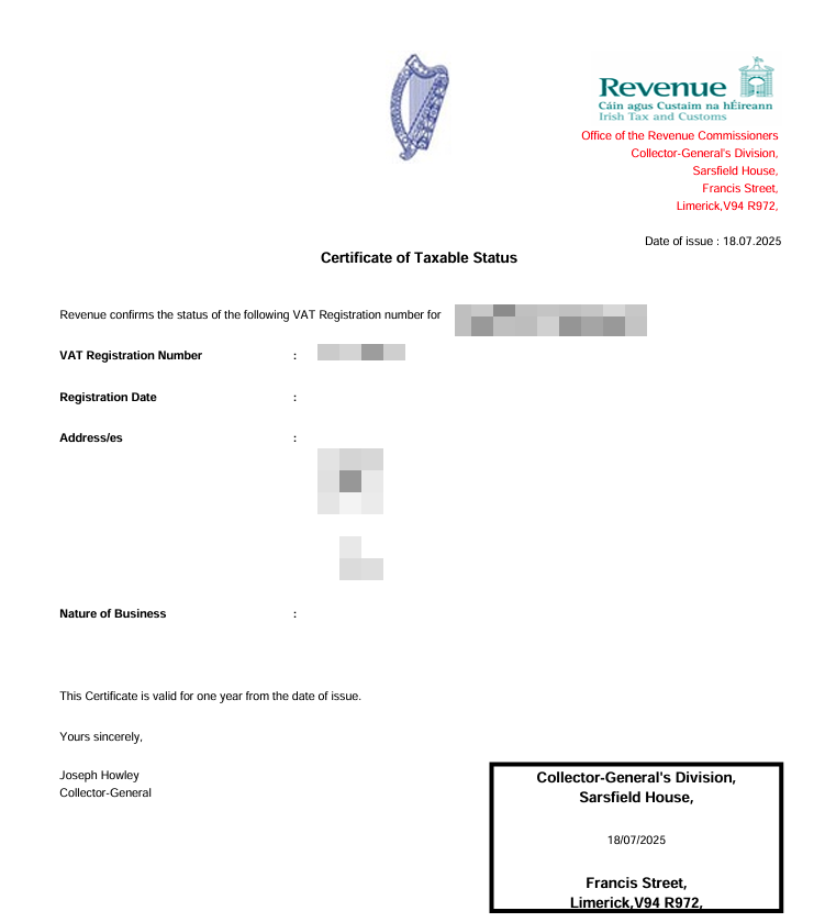 IE VAT document