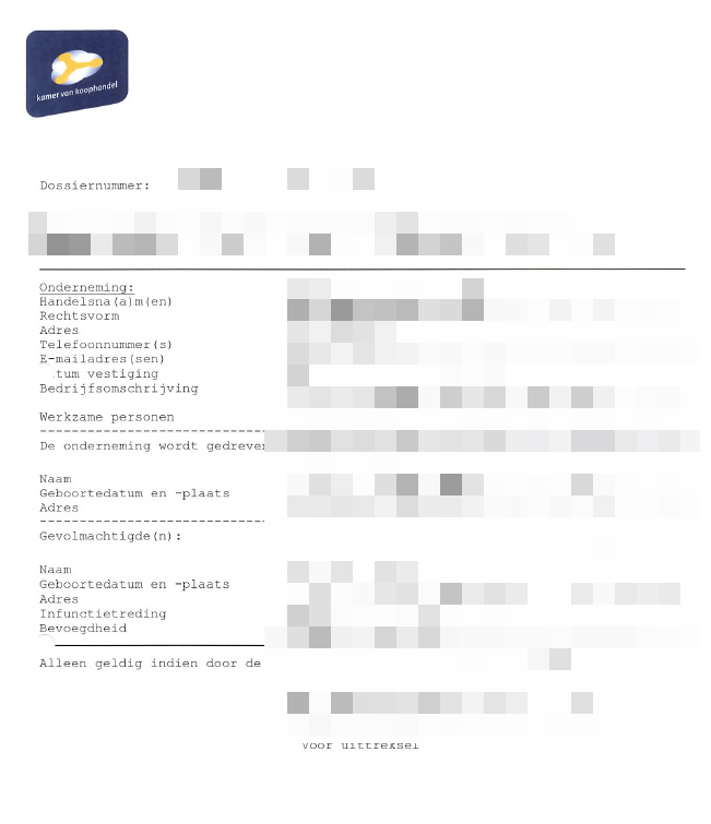 NL business registration extract template 2
