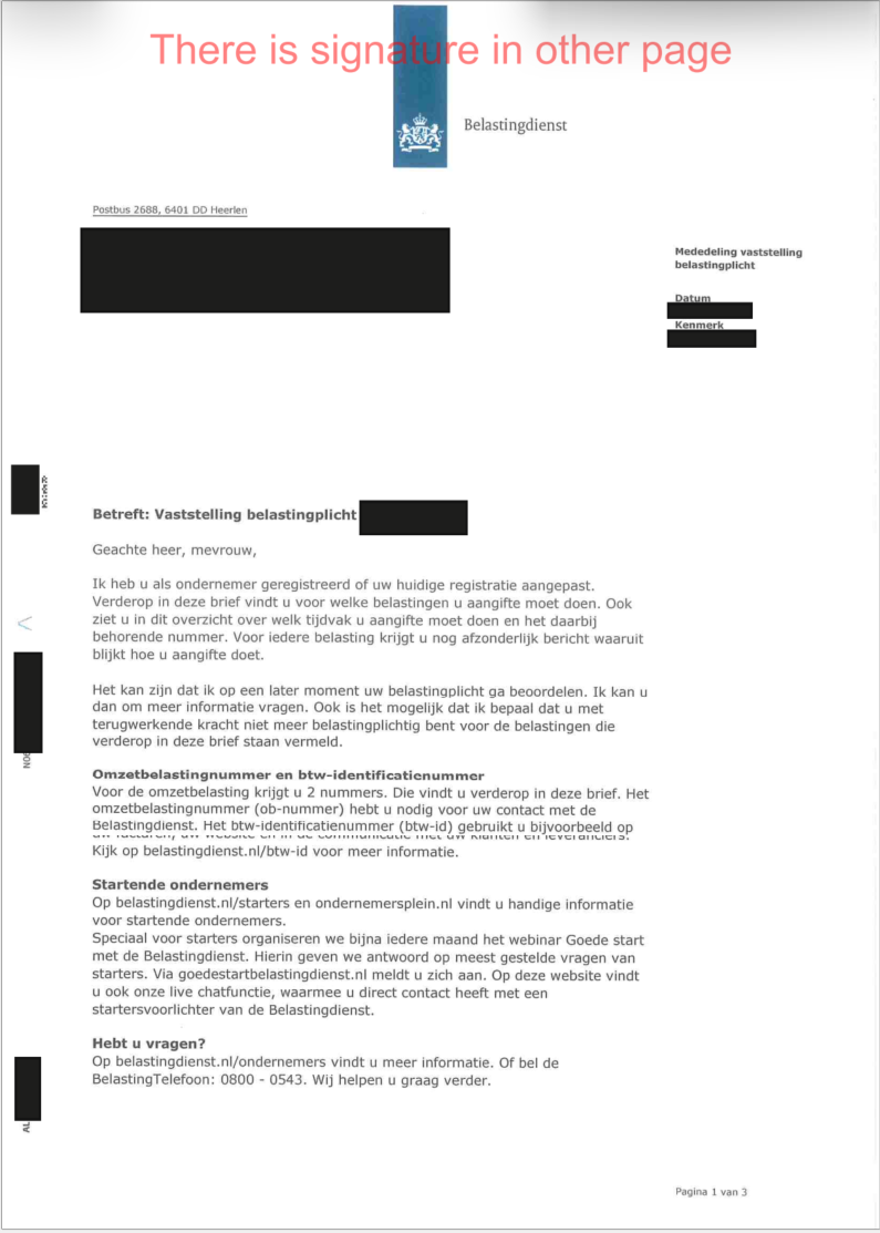 Second choice NL VAT document