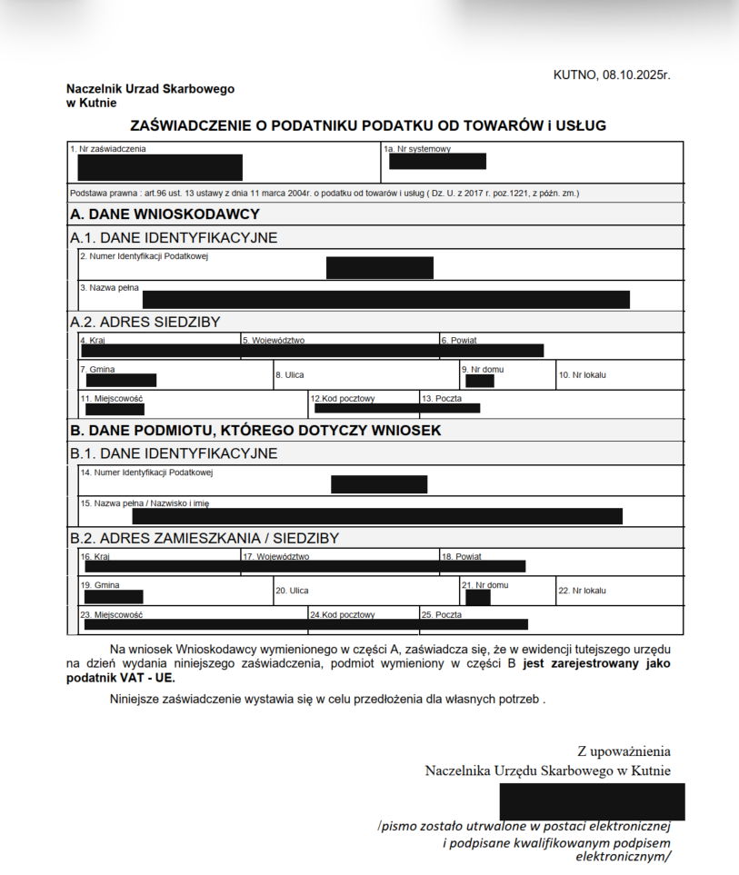 Second choice PL VAT document