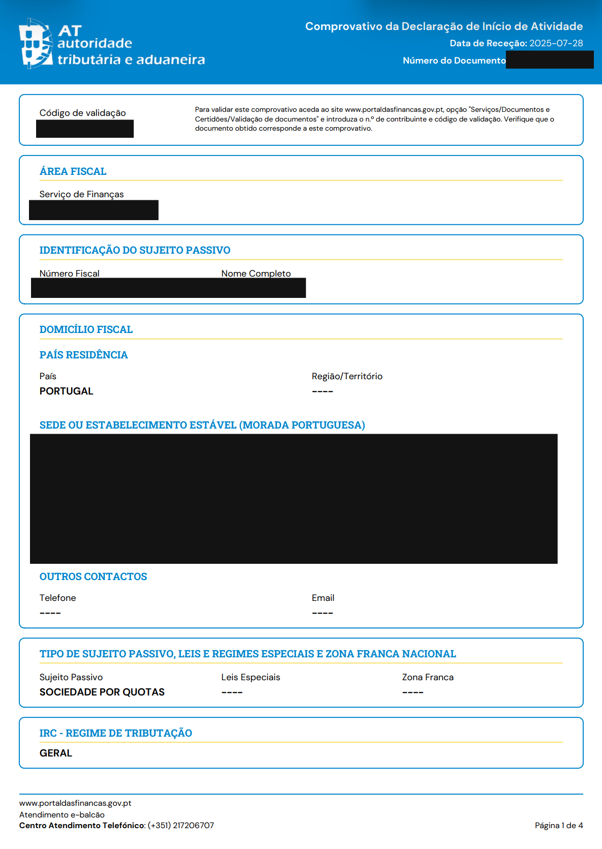 PT VAT document second choice