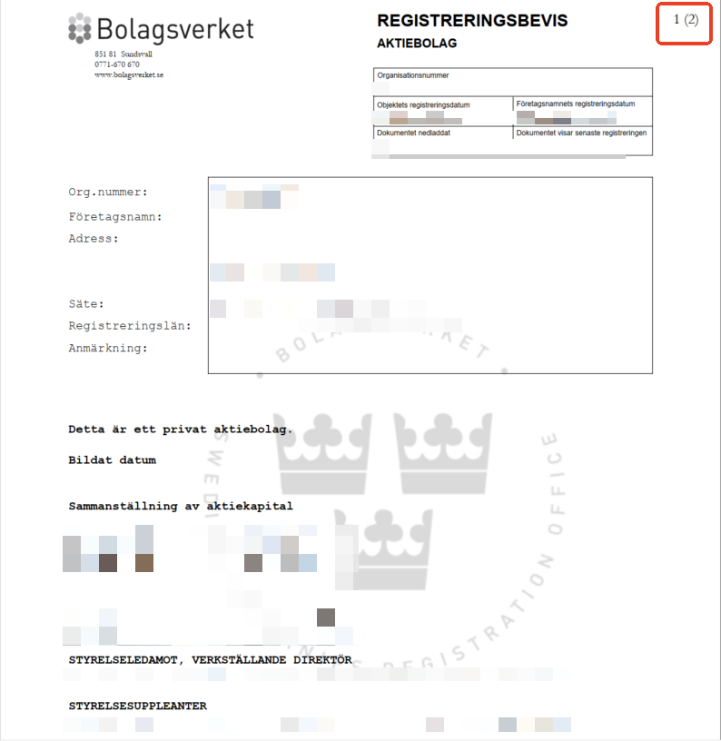 SE business registration extract 1